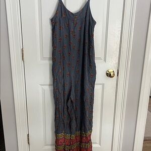 Natural life Gray and Rust colored one piece jumpsuit